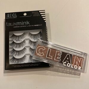 Ardell 811 FauxMink Eyelashes & CoverGirl Clean Color Eyeshadow Cool Berry New